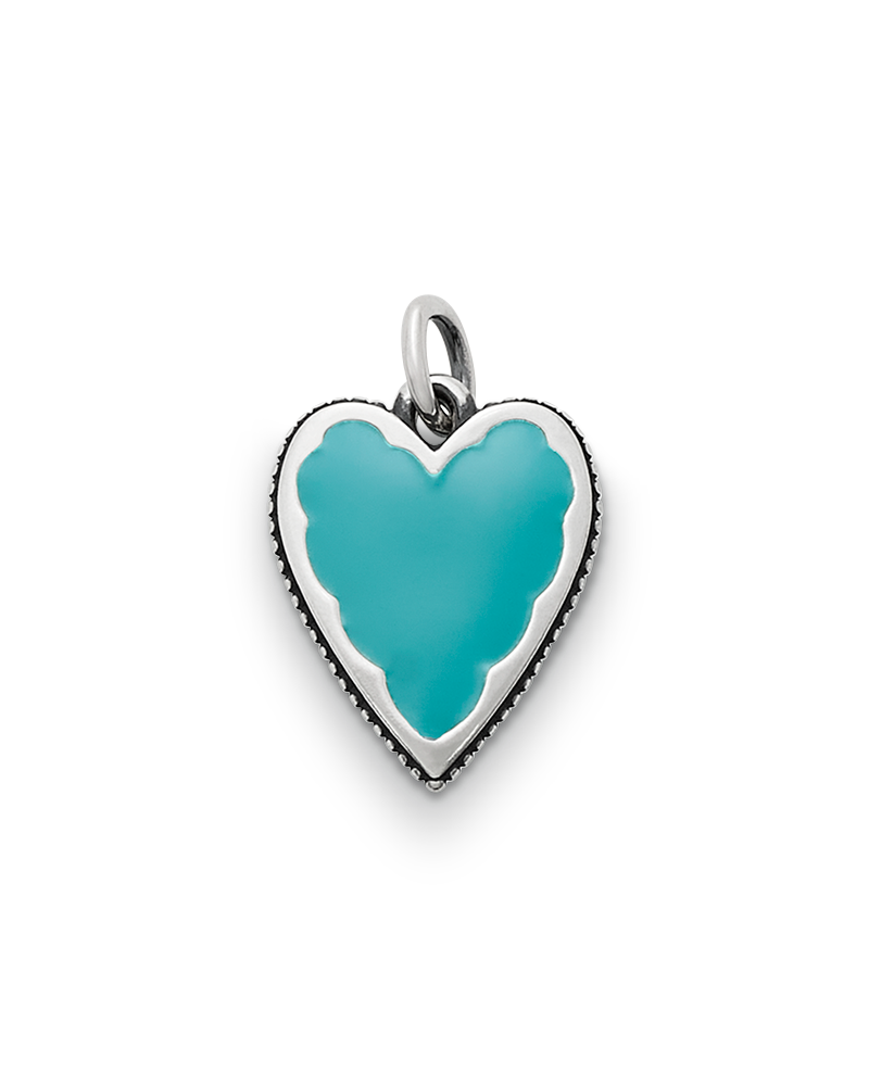 Enamel Teal Heart Charm - Image 3